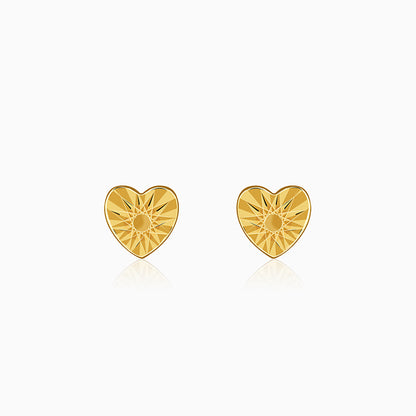 Golden Heart Stud Earrings