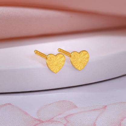 Golden Heart Stud Earrings