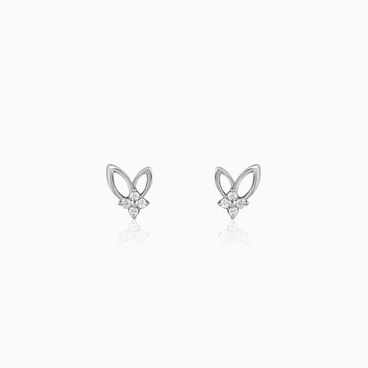 Silver Rabbit Stud Earrings