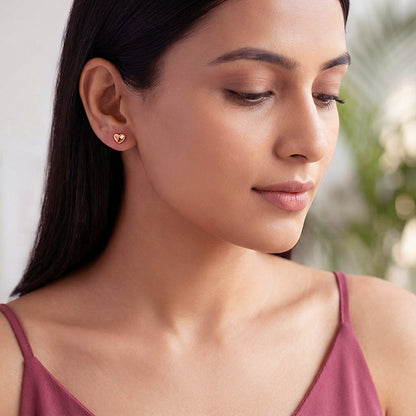 Rose Gold Silent Embrace Stud Earrings