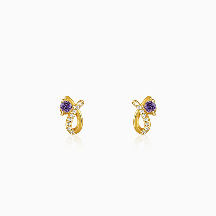 Golden Violet Whimsy Earrings