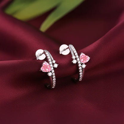 Silver Pink Serenade Earrings