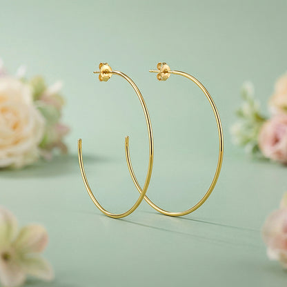 Golden Classic Large Hoop Earrings