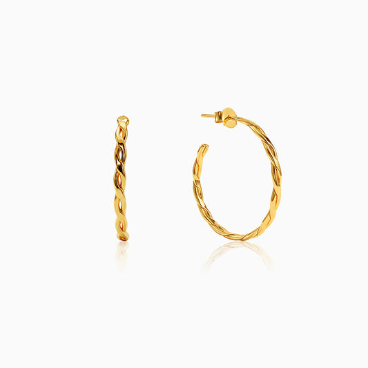 Golden Entwined Hoop Earrings