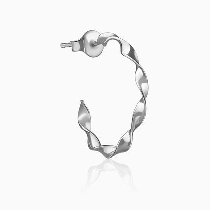 Silver Shine Twisted Hoop Earrings