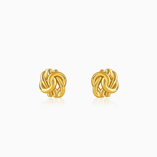 Golden Knot Stud Earrings