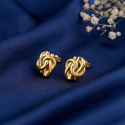 Golden Knot Stud Earrings