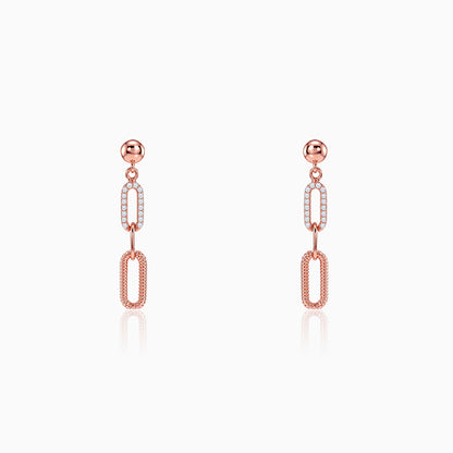 Rose Gold Paperclip Drip Earrings