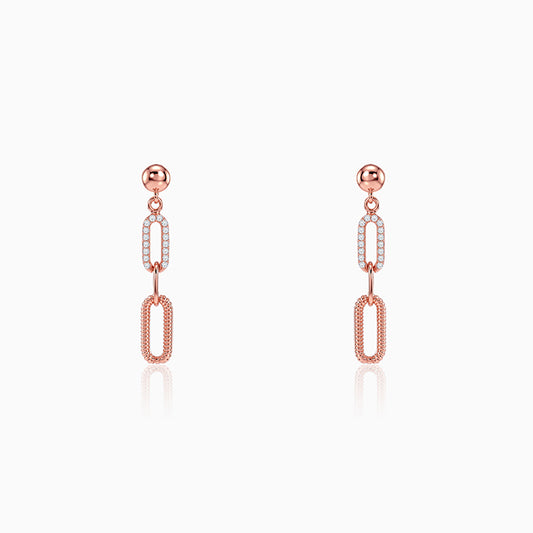 Rose Gold Paperclip Drip Earrings