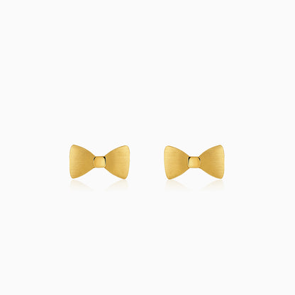 Golden Bow Love Stud Earrings