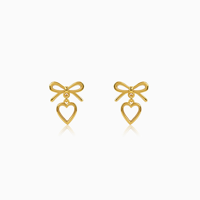 Golden Infinity Heart Earring