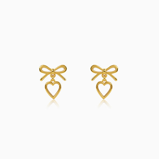 Golden Infinity Heart Earring