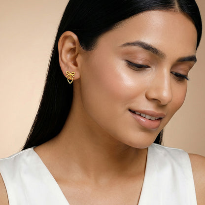 Golden Infinity Heart Earring