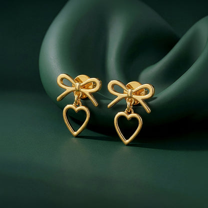 Golden Infinity Heart Earring