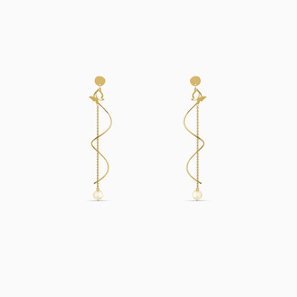 Golden Pearl Reverie Dangler Earrings