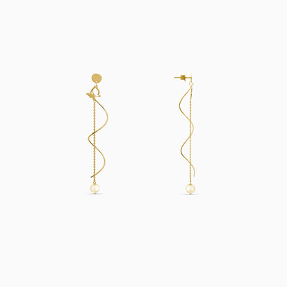 Golden Pearl Reverie Dangler Earrings