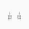 Silver Zircon Halo Earrings