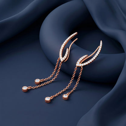 Rose Gold Classic Climber Earrings