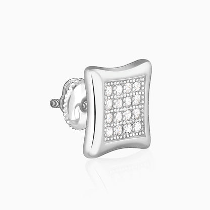 Silver Glistening Stud Earrings