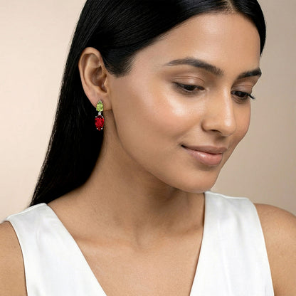 Silver Prismatic Echo Drop Earrings