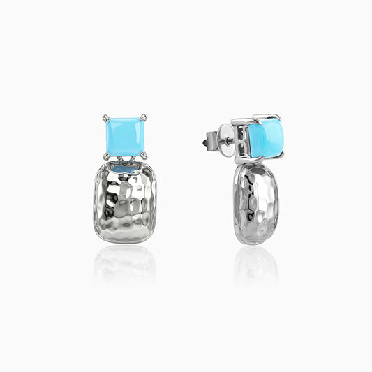 Silver Arbor Hammered Drop Earrings