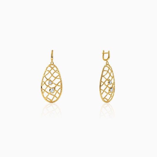 Golden Abstract Dew Earrings