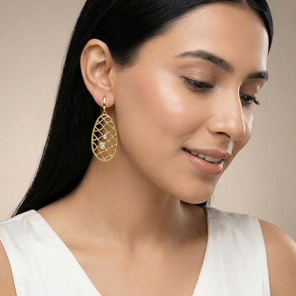 Golden Abstract Dew Earrings