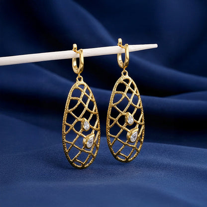 Golden Abstract Dew Earrings