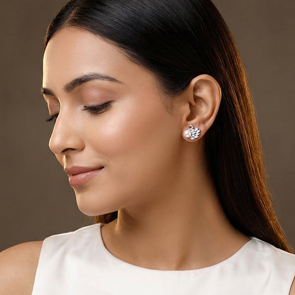 Silver Chloe Pearl Earrings