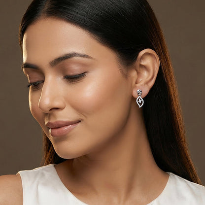 Silver Bloom Leaf Earrings