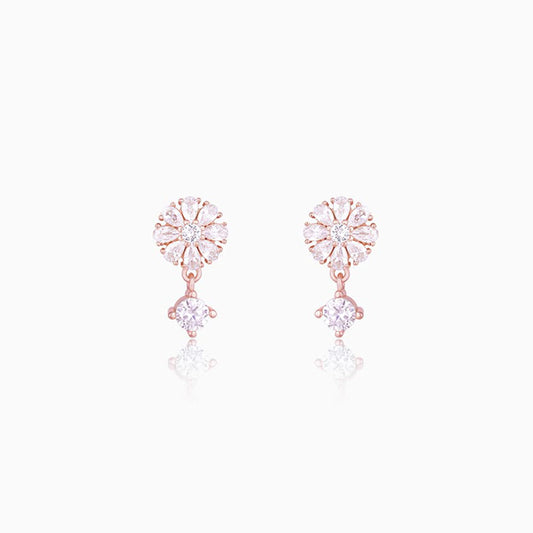 Rose Gold Floral Earrings
