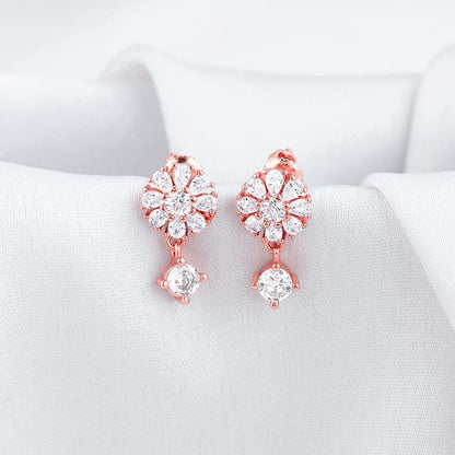 Rose Gold Floral Earrings