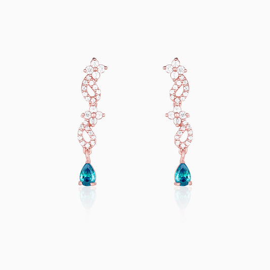 Rose Gold Blue Moon Earrings