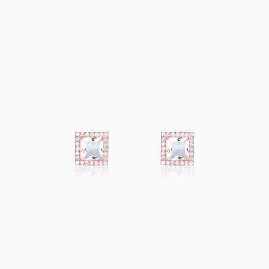 Rose Gold Snow White Studs
