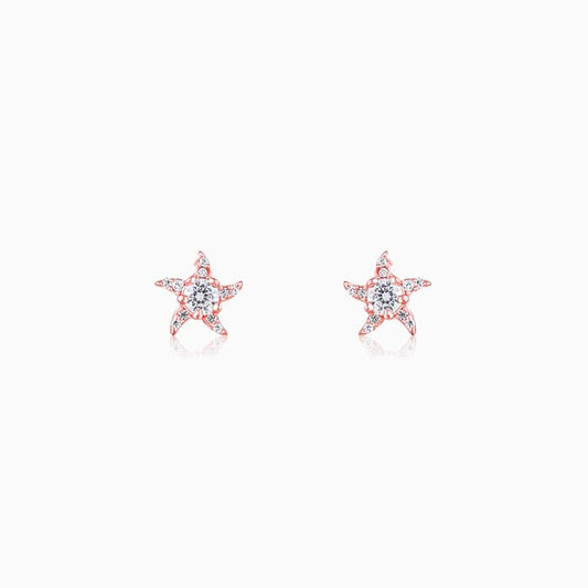 Rose Gold Starfish Earrings