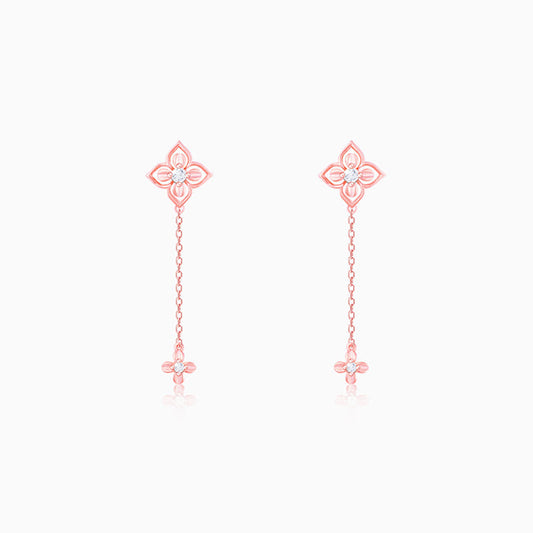 Rose Gold Artsy Floral Danglers