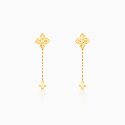 Golden Artsy Floral Earrings