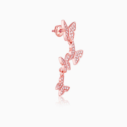 Rose Gold Wavering Wings Earrings