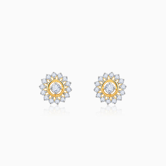 Gold Flower Power Lab Grown Diamond Stud Earrings