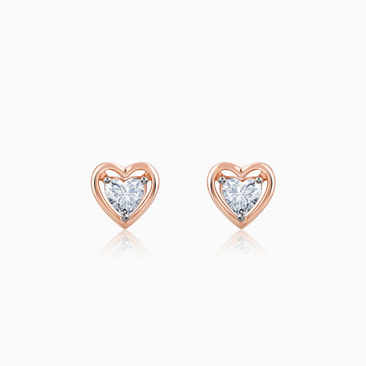 Rose Gold Heart Throb Lab Grown Diamond Earrings