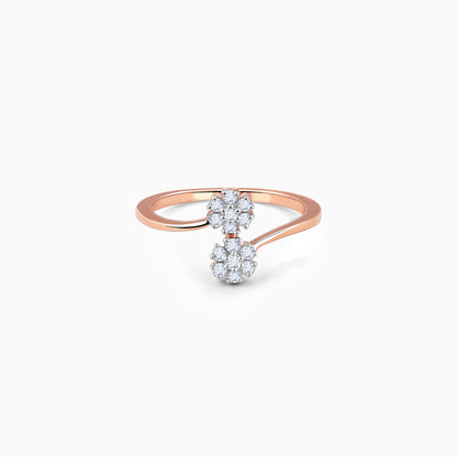 Rose Gold Twain Bouquet Lab Grown Diamond Ring