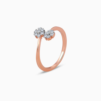 Rose Gold Twain Bouquet Lab Grown Diamond Ring