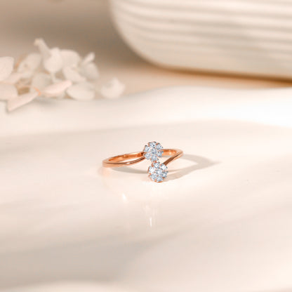 Rose Gold Twain Bouquet Lab Grown Diamond Ring