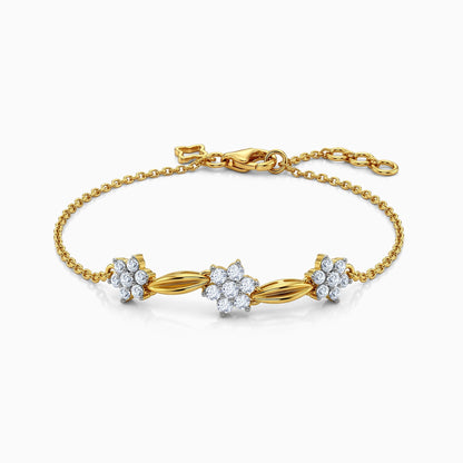 Gold Love Floral Lab Grown Diamond Bracelet
