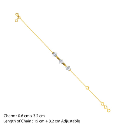 Gold Love Floral Lab Grown Diamond Bracelet