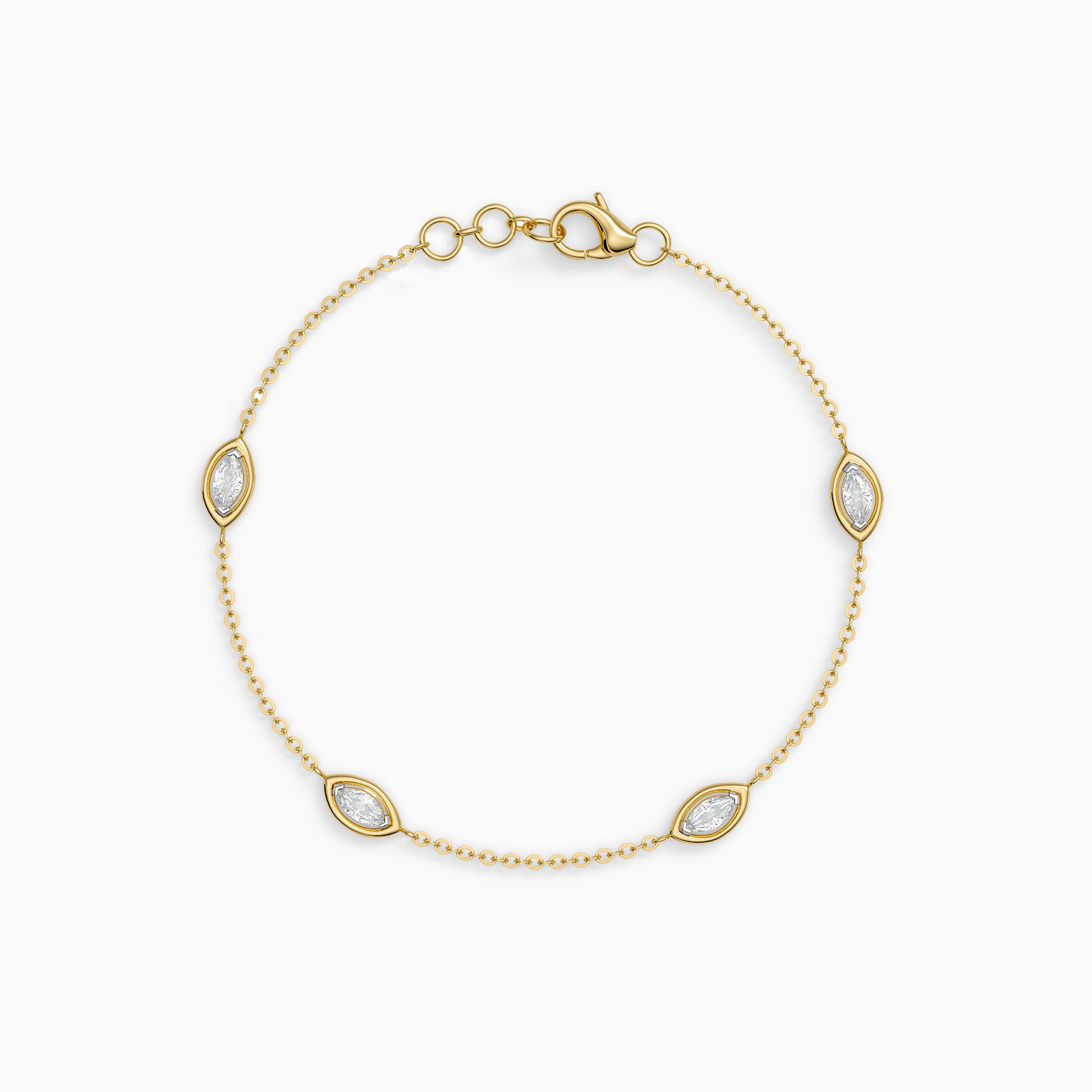 Gold Encircled Glow Lab Grown Diamond Bracelet