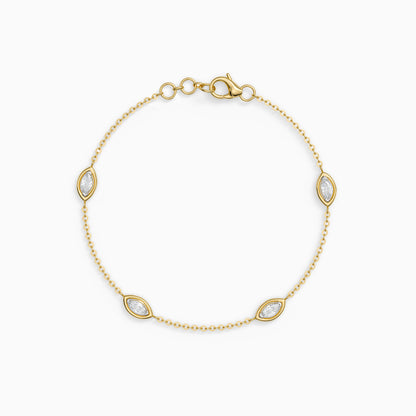 Gold Encircled Glow Lab Grown Diamond Bracelet