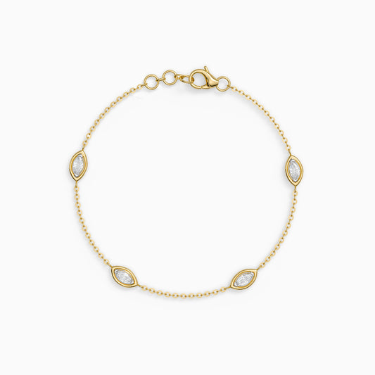 Gold Encircled Glow Lab Grown Diamond Bracelet