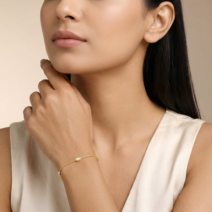 Gold Encircled Glow Lab Grown Diamond Bracelet