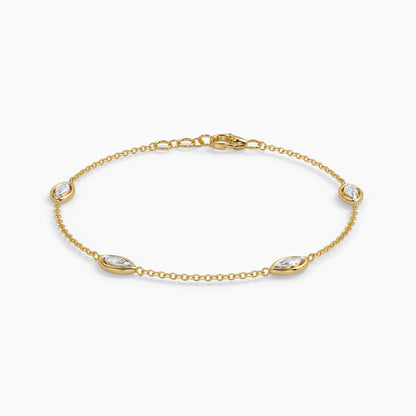 Gold Encircled Glow Lab Grown Diamond Bracelet
